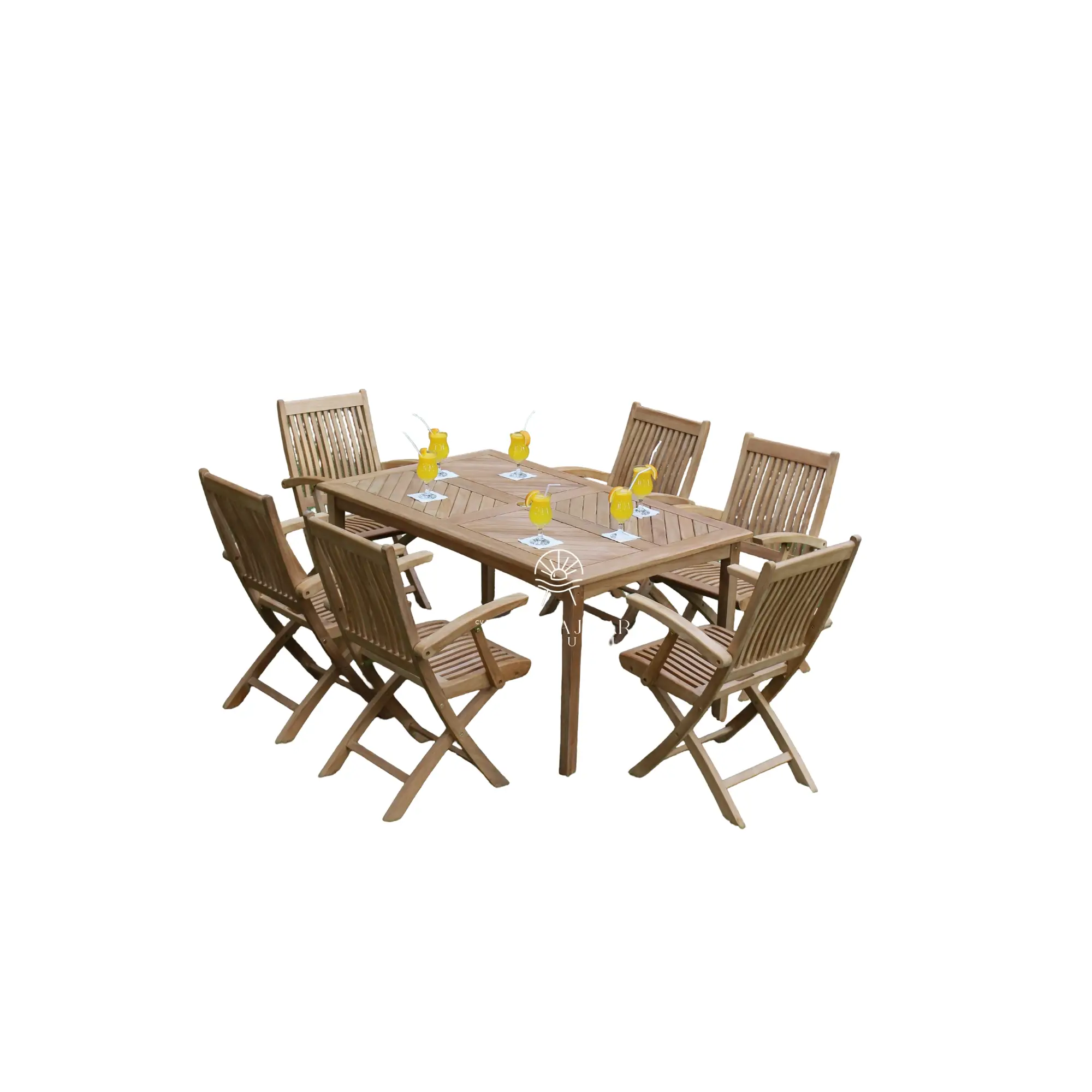 Patio Furniture Set – Kiffa Folding Arm Chair & Recta Barcelona Table