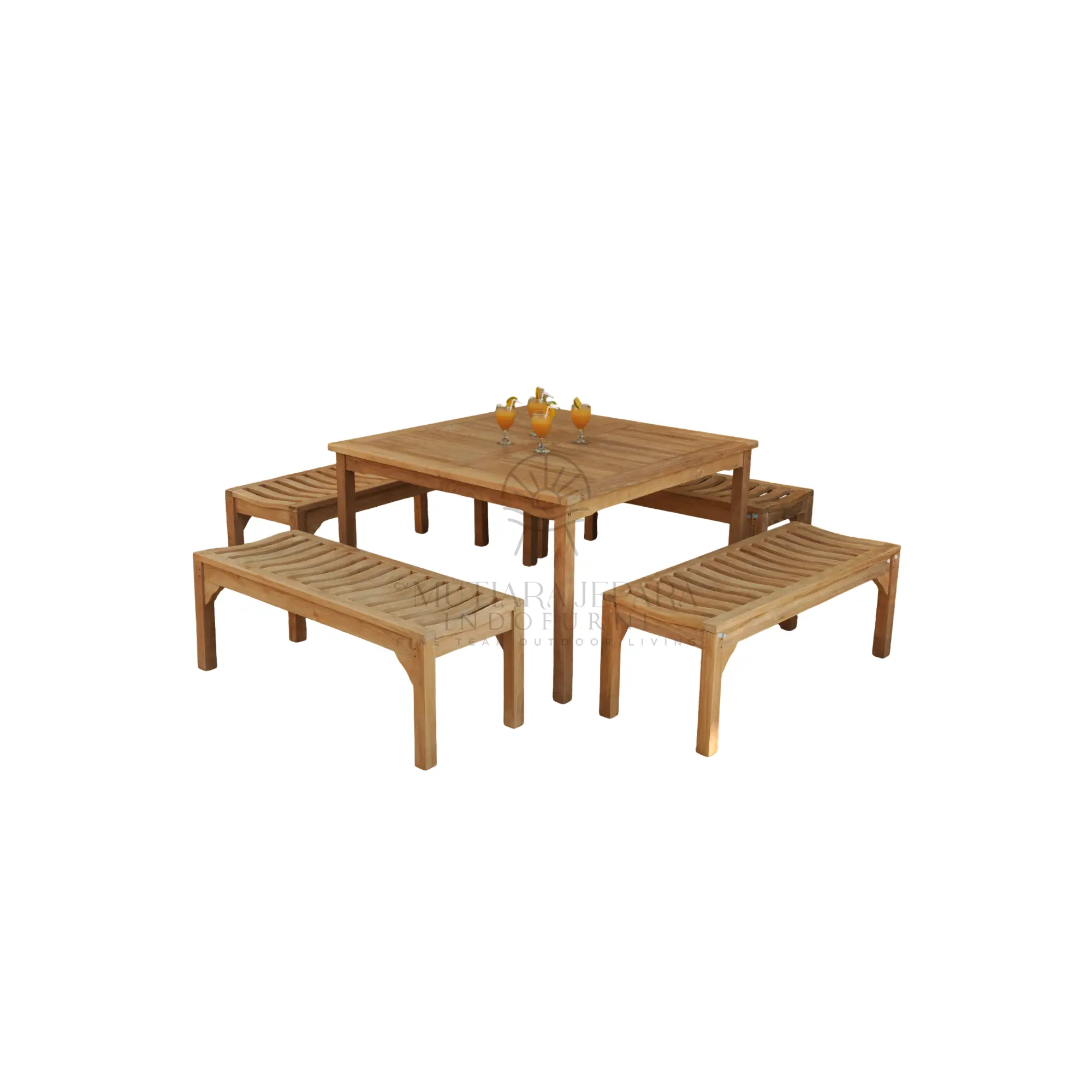 Patio Furniture Set – Madison Beckliss Bench & Square Fixed Table