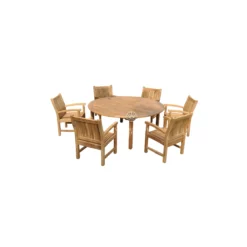 Outdoor Furniture Sets – Marley Arm Chair & Round Fixed Table 180