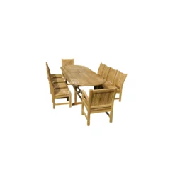 Luxury Teak Outdoor Furniture – Marley Chair & Oval Double Extend Table