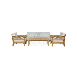 Nevada Teak Deep Seating Sofa - Indonesia Garden Lounge Furniture