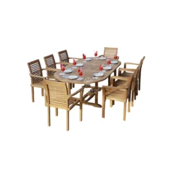 Luxury Teak Garden Furniture – New Stacking Chair & Oval Extend Table